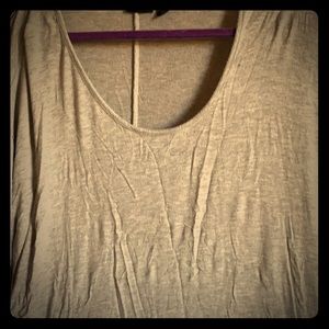 A gray flurries shirt with white lace